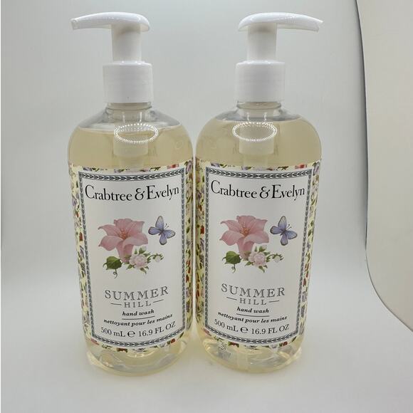 2 Crabtree & Evelyn Summer Hill Handwas 16.9 oz 500 ml - Picture 1 of 4